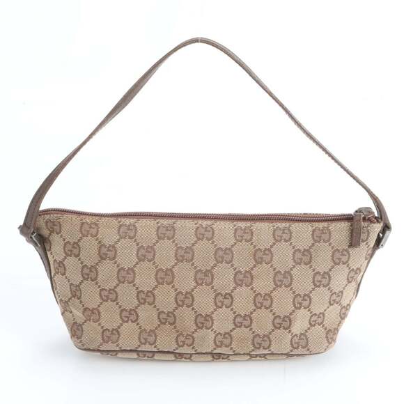Gucci GG Canvas 07198 Leather Handbag Tote Brown Women's - Picture 3 of 10